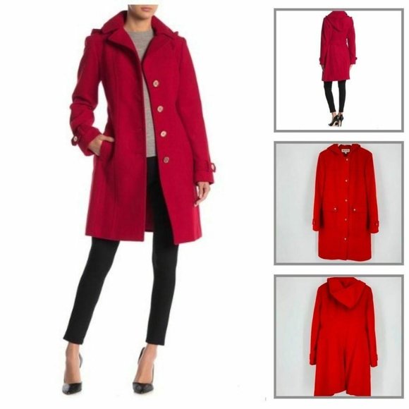 michael kors red wool coat